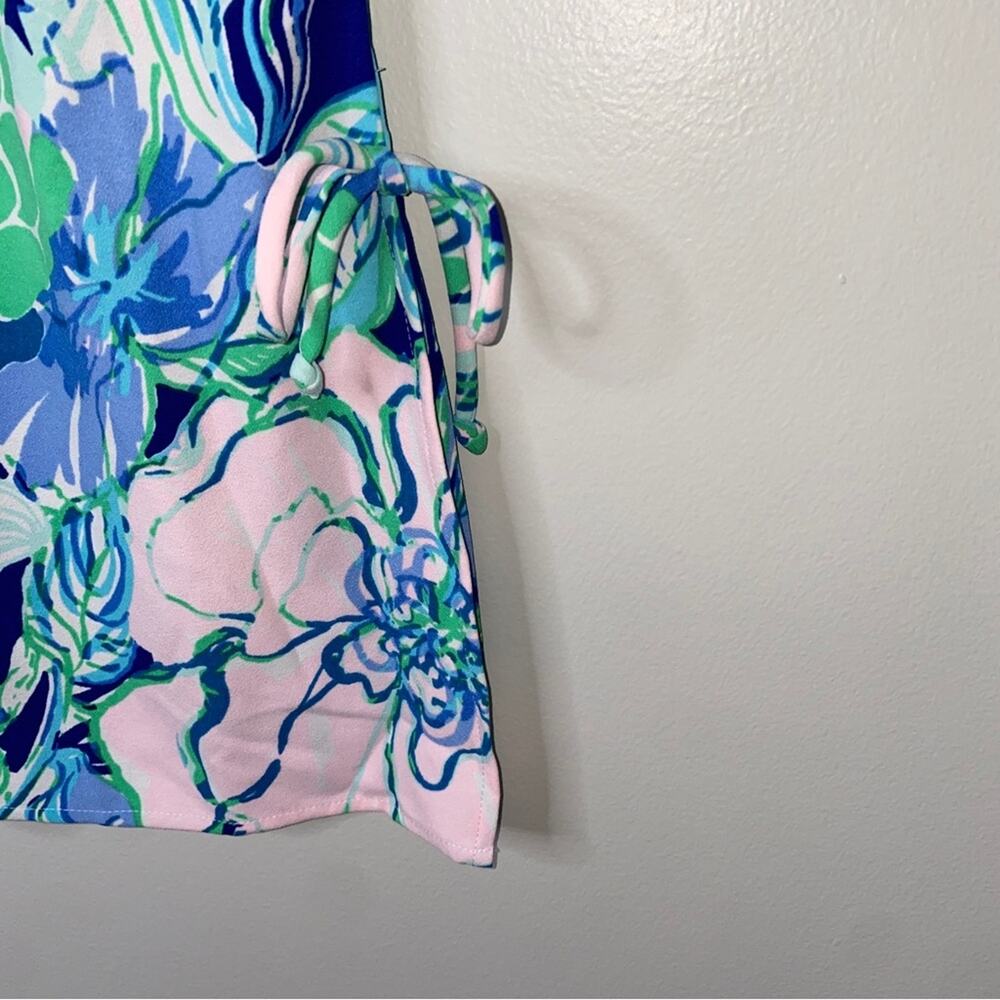 Lilly Pulitzer Donna Top Multi Party Thyme Tie Side Tunic Sleeveless Tank XS - Picture 4 of 12